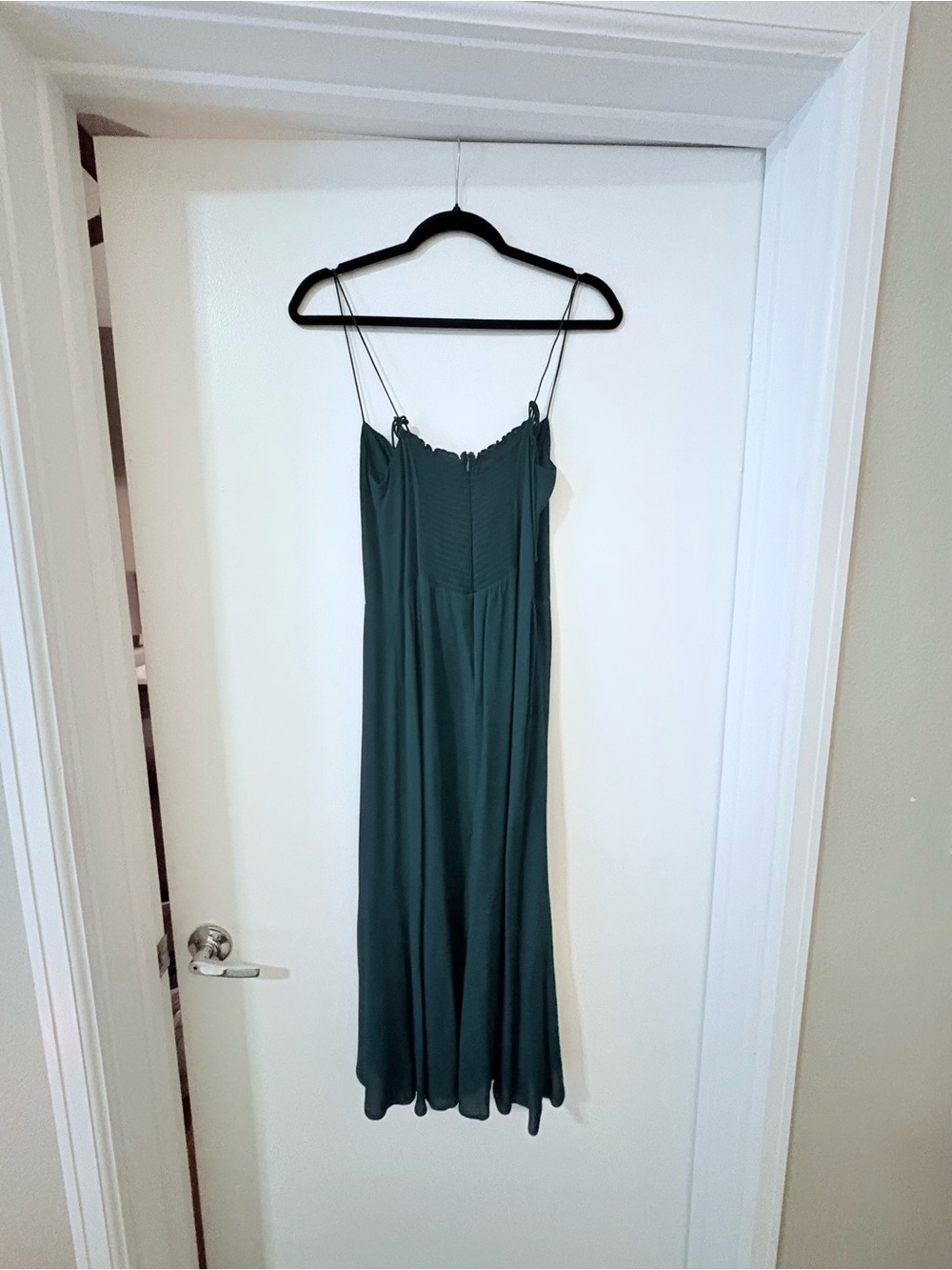 Emerald Green Slip Dress- Reformation- Juliette Dress - Picture 2 of 3